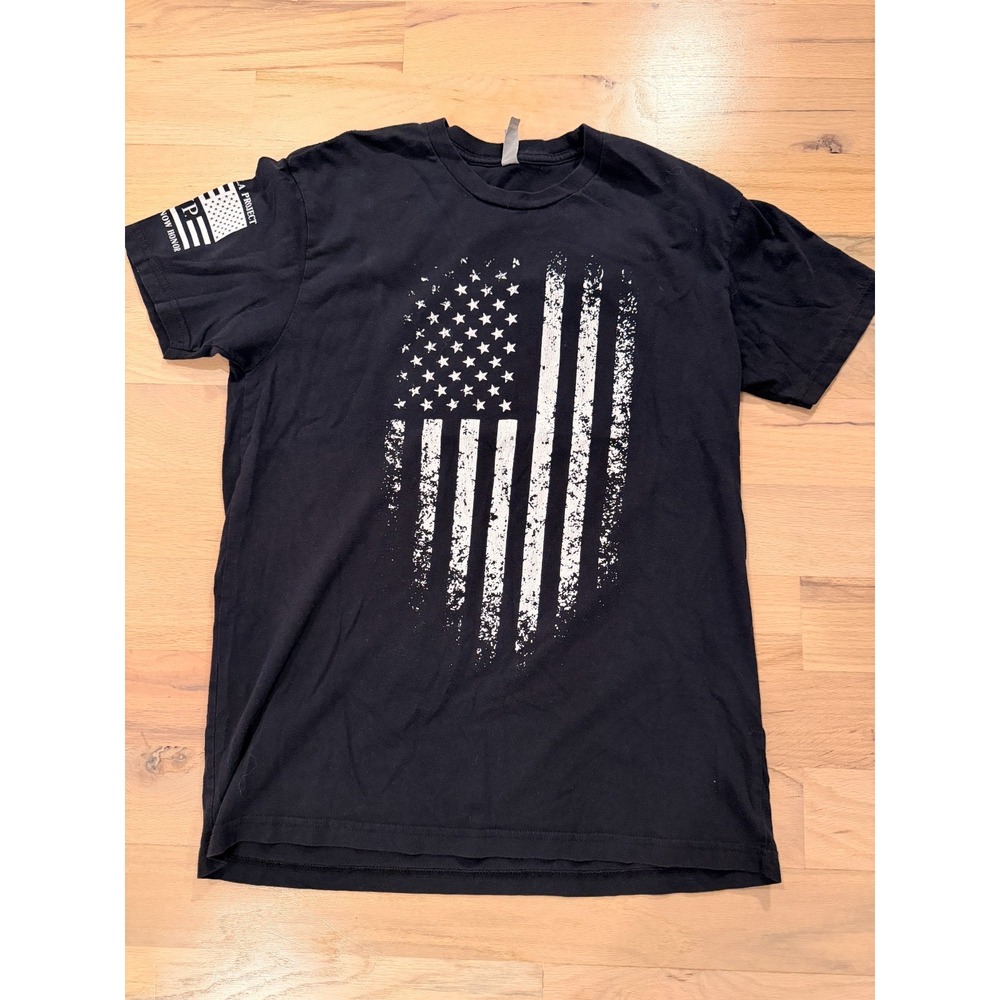 Til Valhalla Project Shirt Men's L Black Flag Military T.V.P. Those Who Know